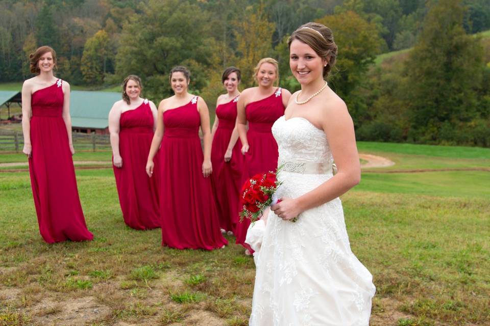 Bride with Bridesmaids