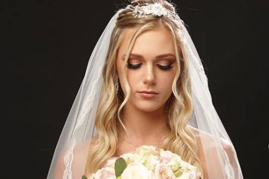 Posing with the bouquet