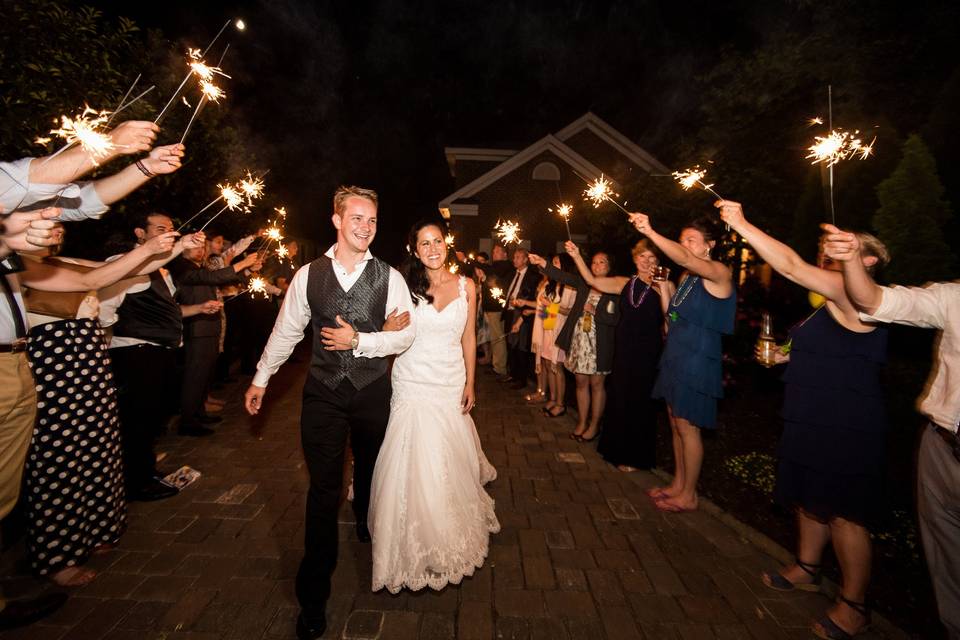 Guests celebrating the newlyweds