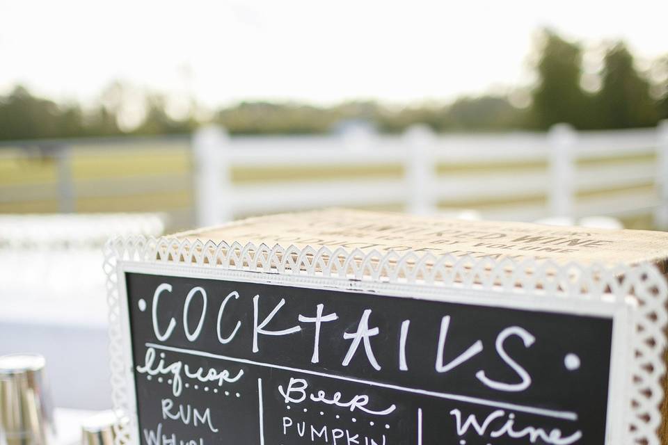 Cocktail menu chalkboard