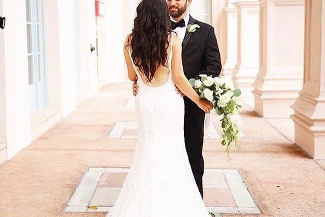 Cascading bridal bouquet