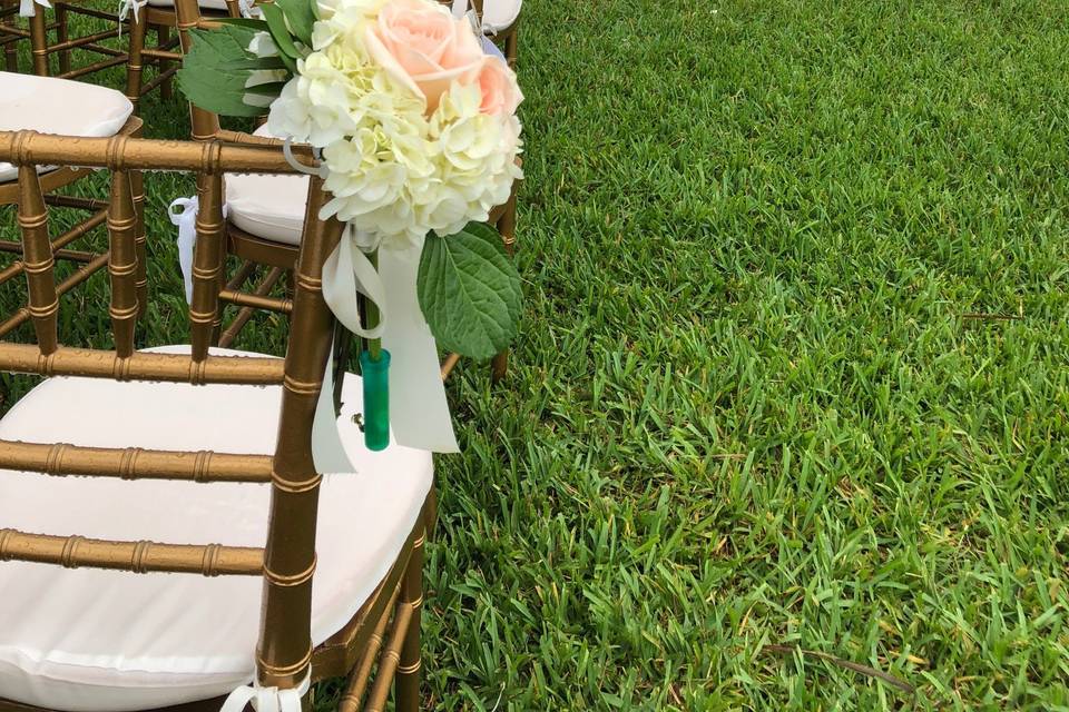 Floral decor at ceremony