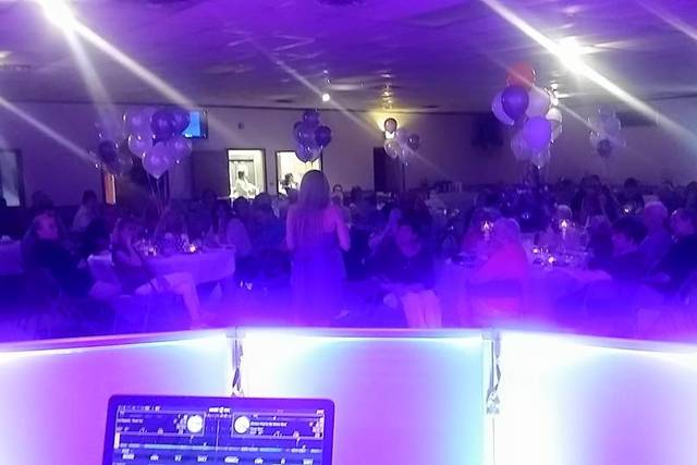 DJ set up and dance party