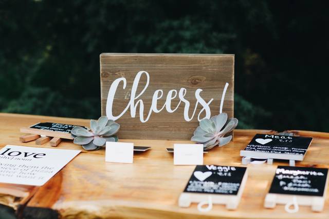 Hand-lettered signs
