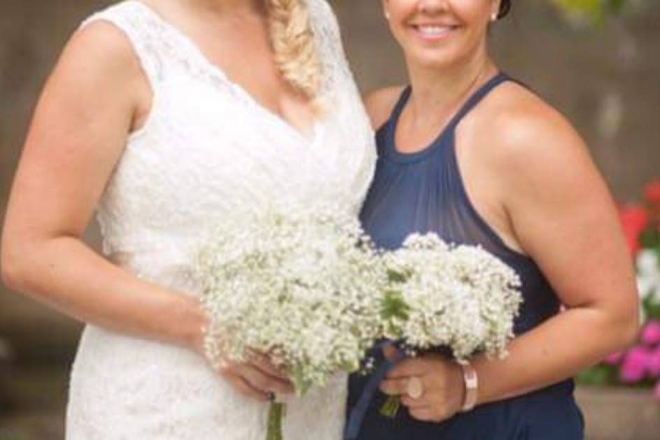 Bride and bridesmaid