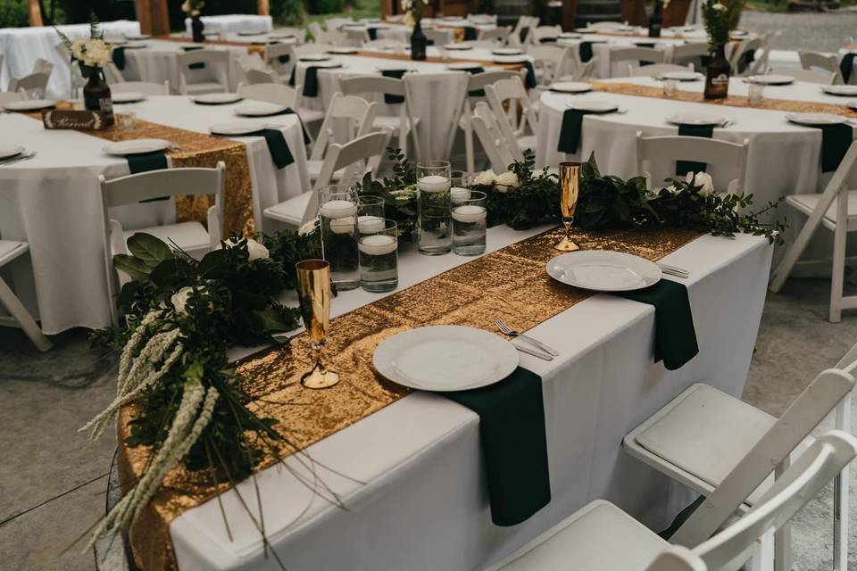 The bride and grooms table