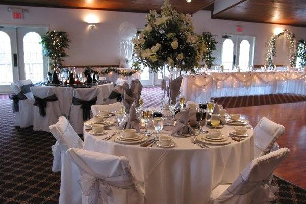 All white table setup