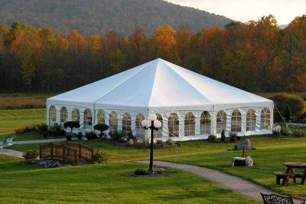 Morning tent setup