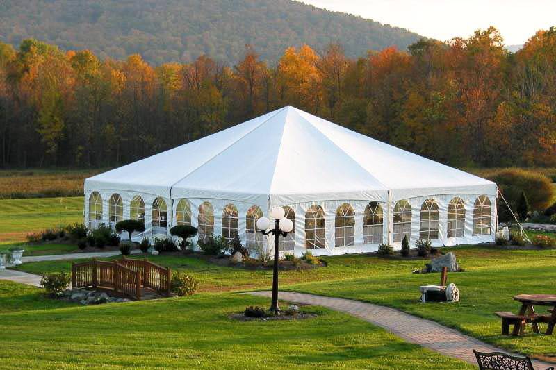 Tent setup for reception