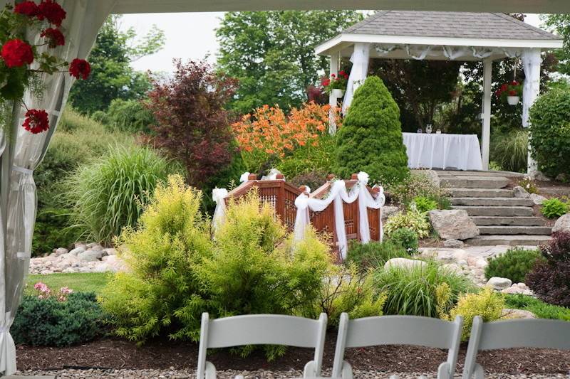 Outdoor wedding setup