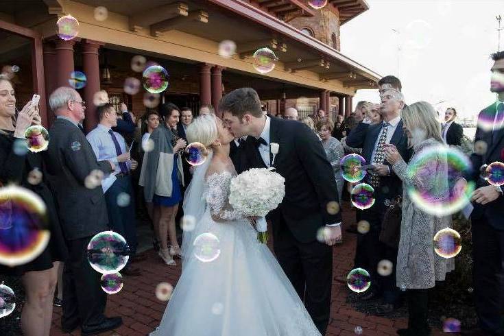 Bubble send off in garden