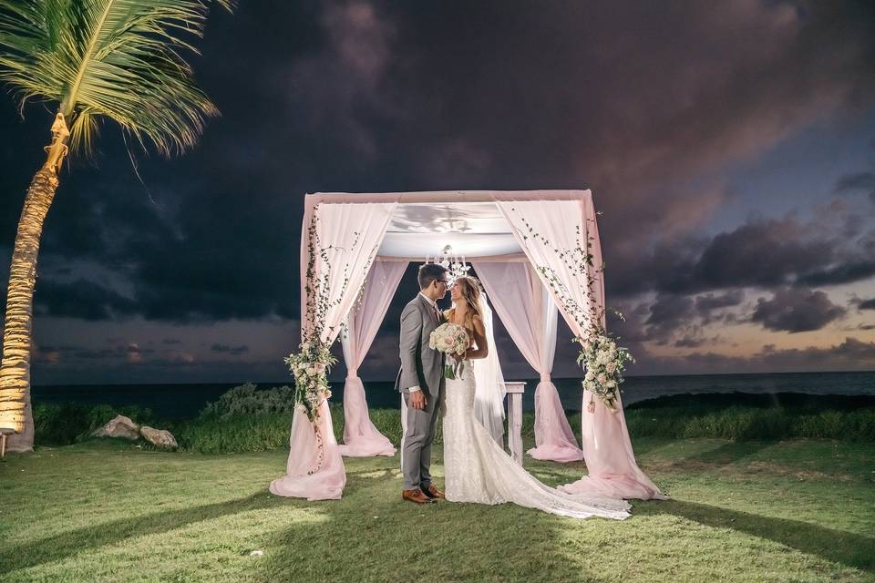 Garden ceremony by the beach