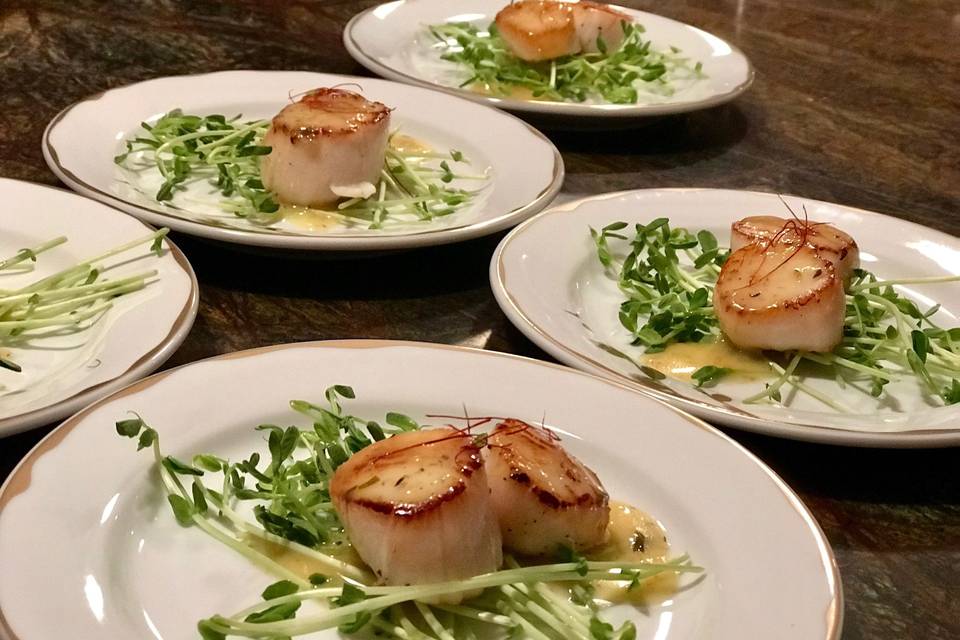 Plated Scallops