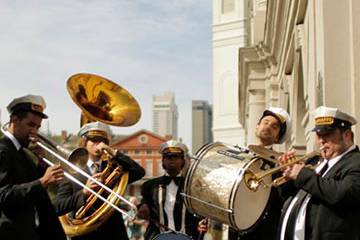 Band playing instruments