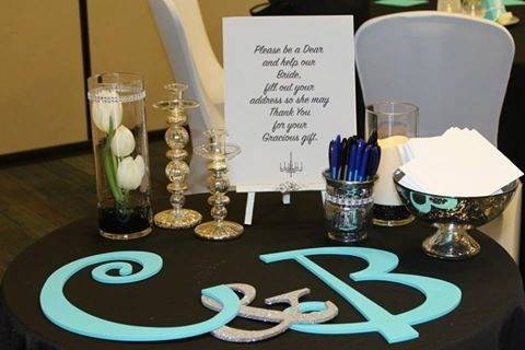 Table setup with centerpiece