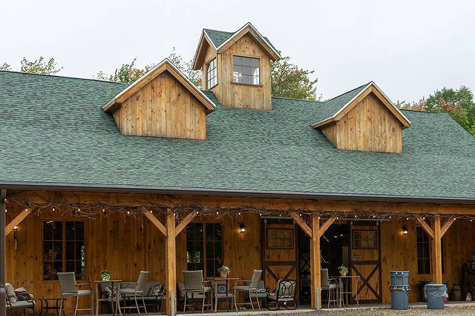 Back view of Barn