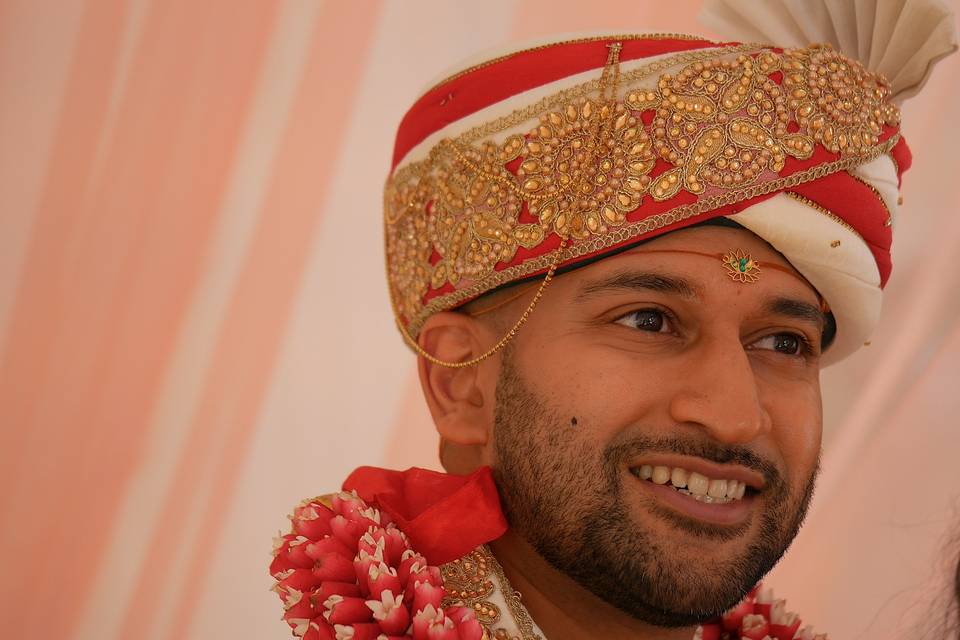 The dress of an Indian groom