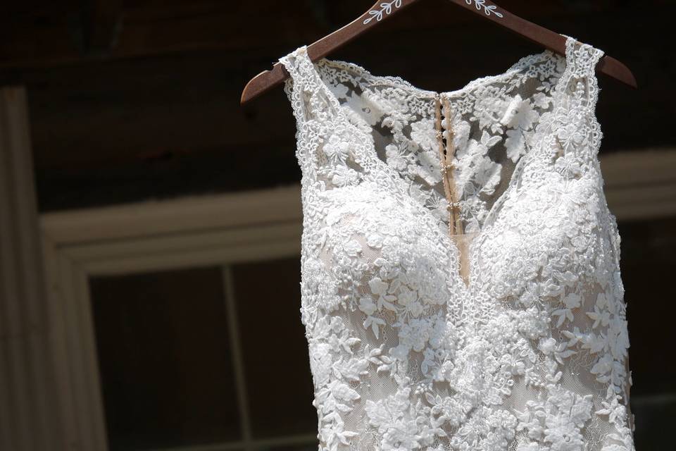 Lacy dress for a farm wedding