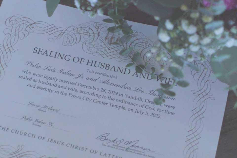 Wedding Certificate (Decor)