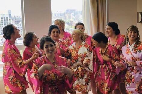 The vibrant wedding party