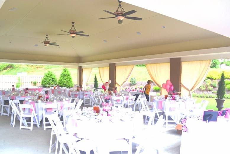 A shower for 80 guests on the patio at The Chadwick