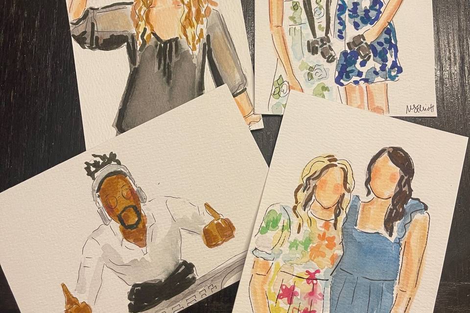 Watercolor guest portrait