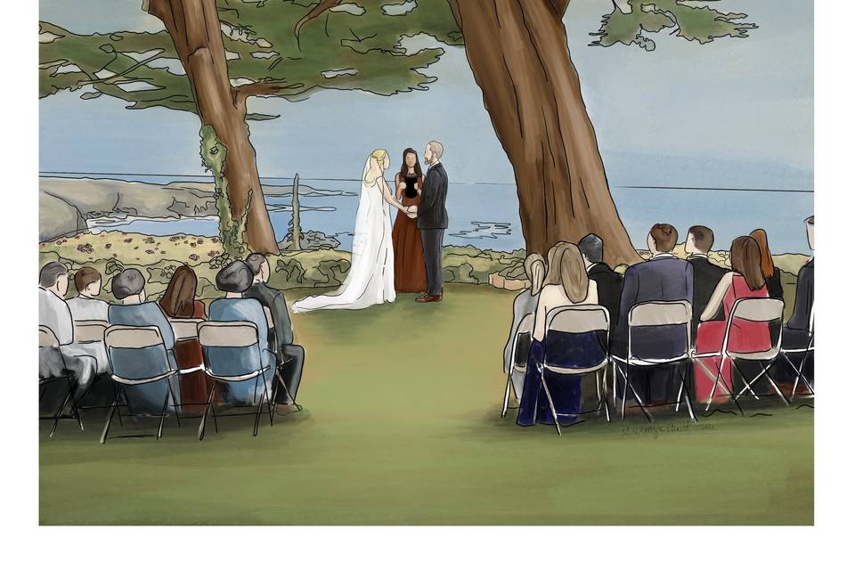 Digital drawing of ceremony