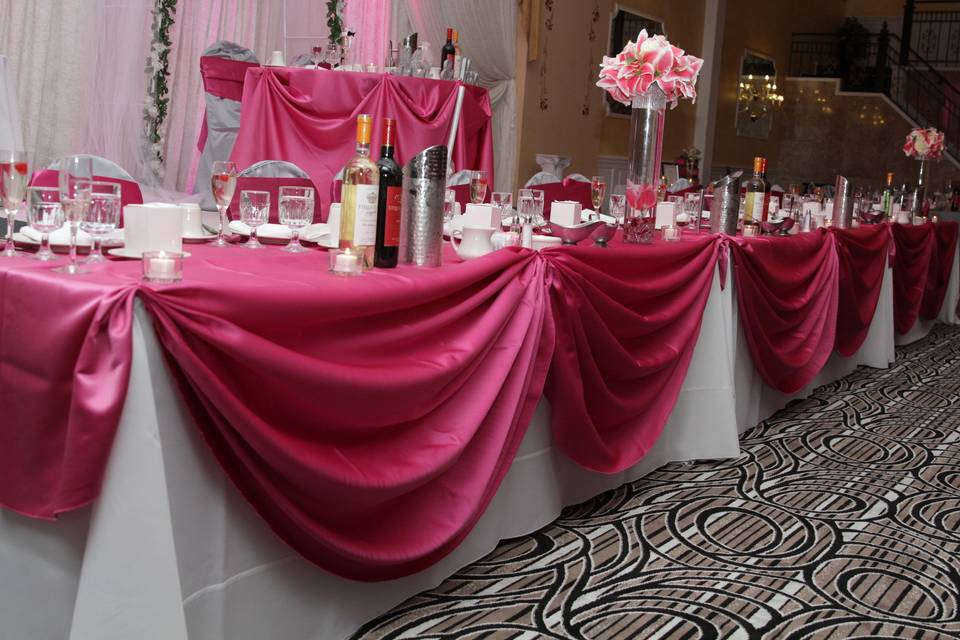 Wedding table with wine