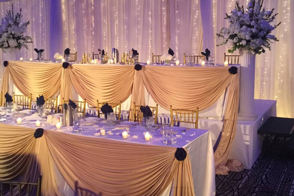 Wedding reception setup