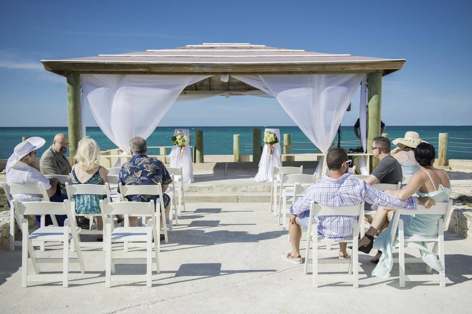 Gazebo ceremony draped