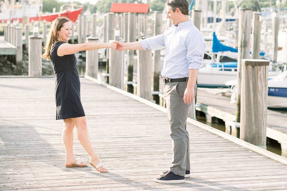 A Lewes, Delaware engagement session shot by Stacy Hart Photography.