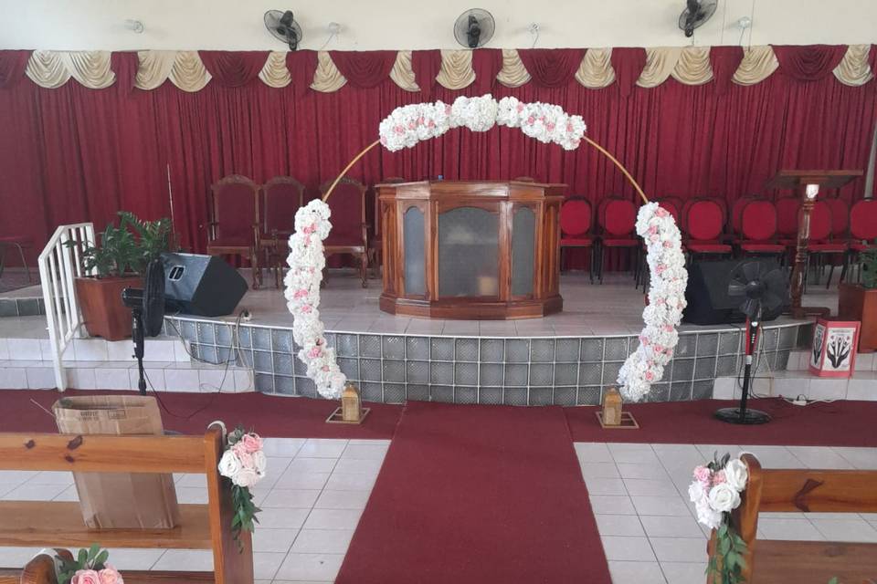 Arch & Pew Arrangements