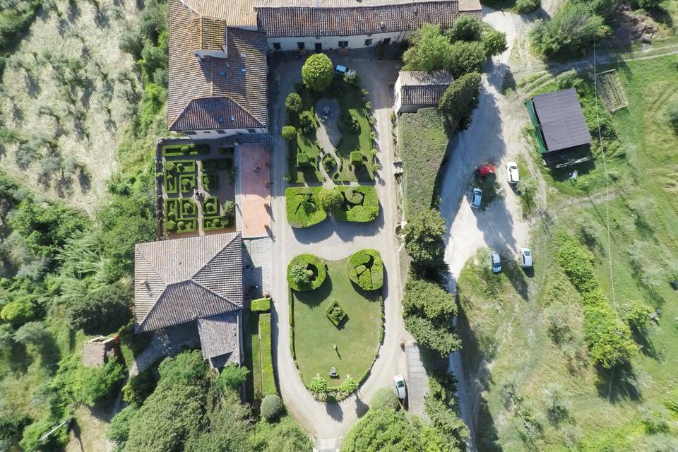 View from above of Villa Ersilia