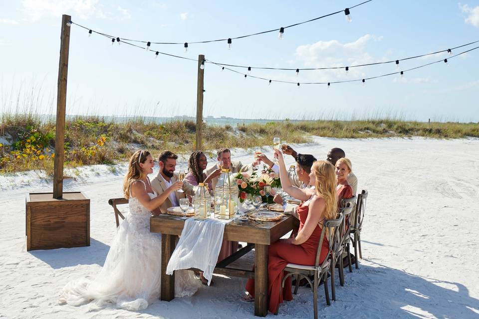 Dining on the beach