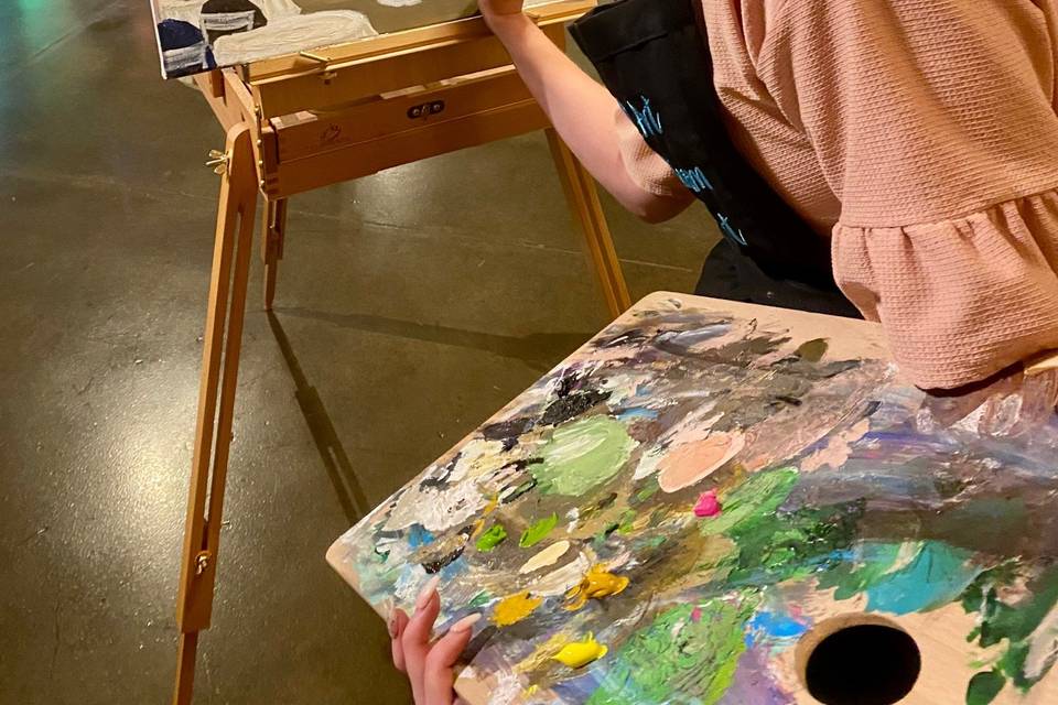 Katie painting live