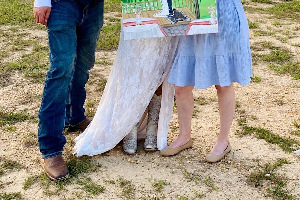 Katie with Bride and Groom