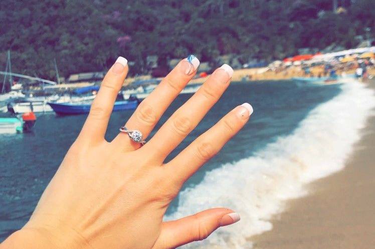 Wedding ring by the beach