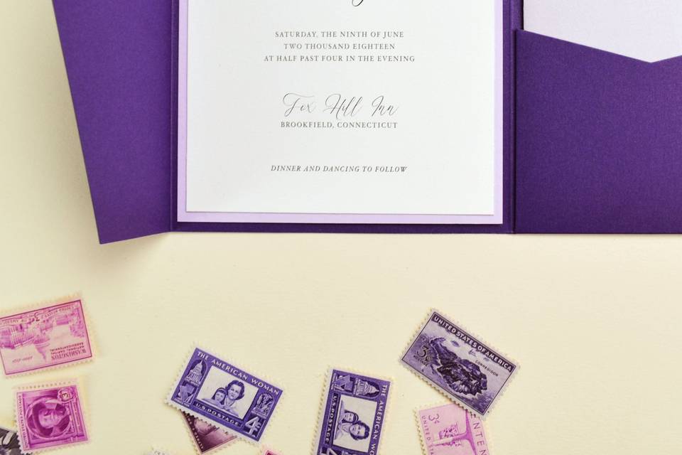 Violette pocket invitation