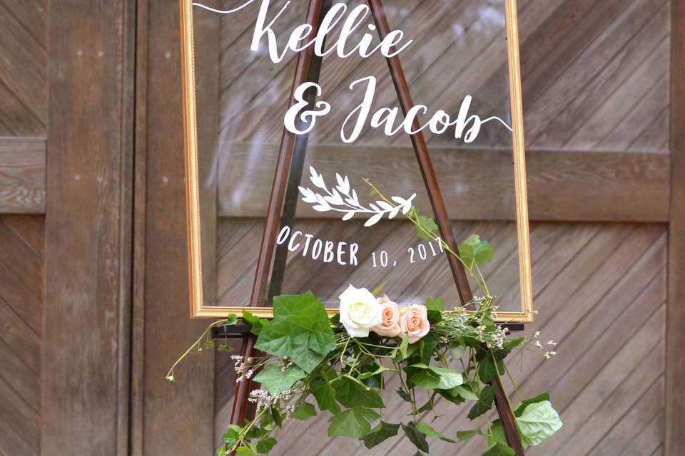 Wedding welcome signs, custom printed on acrylic