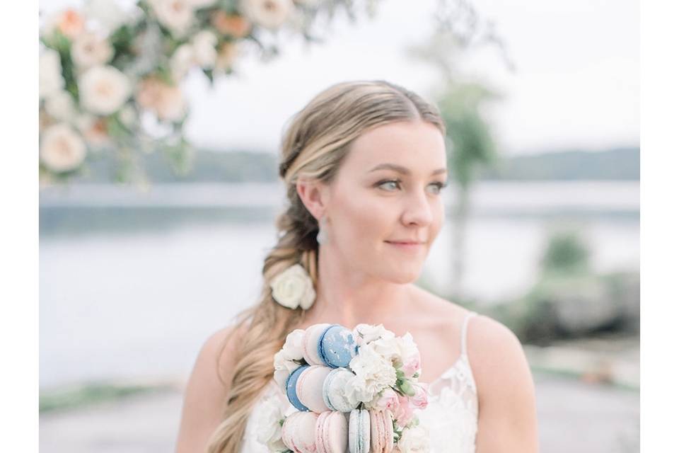 Bride with macaron tower