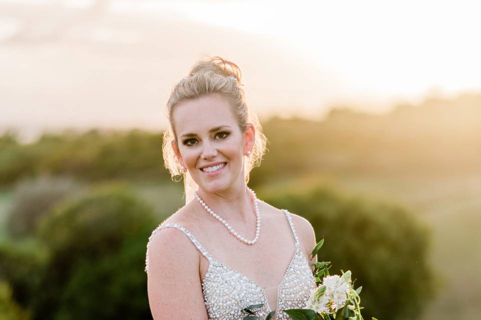 Bride with florals, Vieques