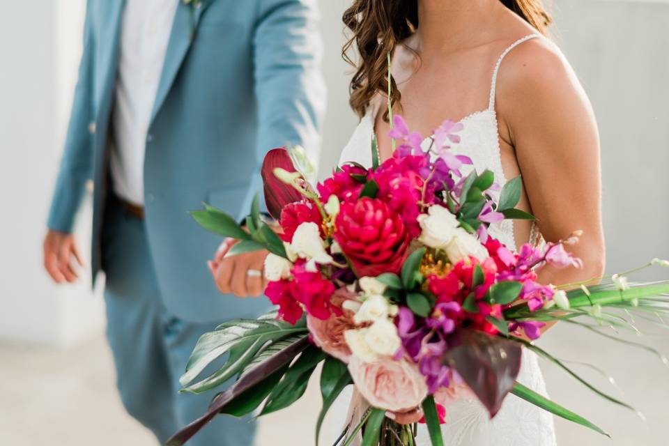 Couple with florals