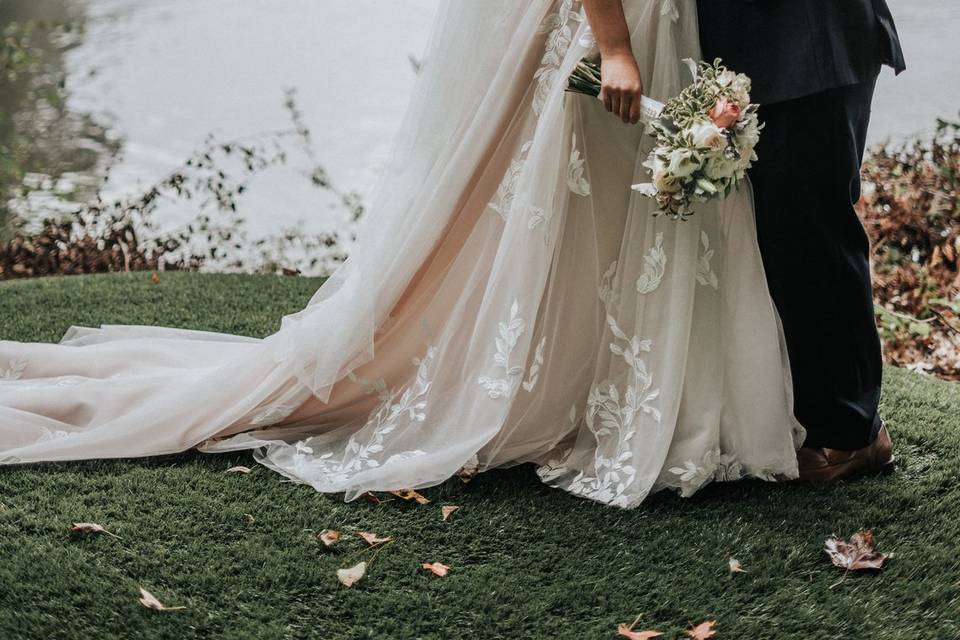 Bride & Groom before the Creek