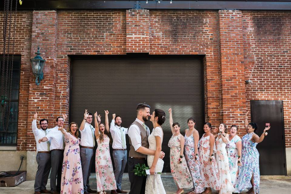 Bridal Party in Courtyard August