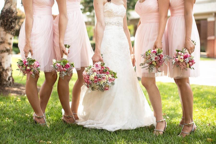 The bride and bridesmaids