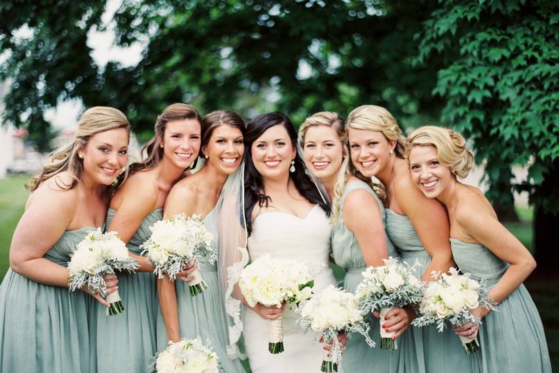 The bride and bridesmaids