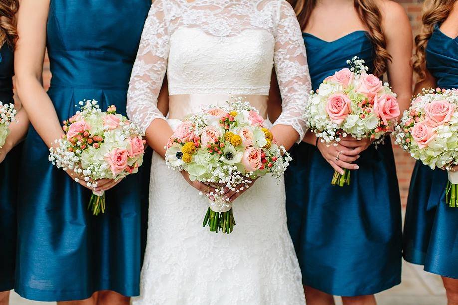 The bride and bridesmaids