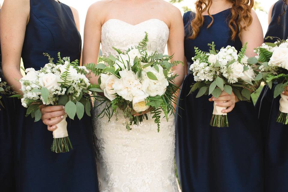 The bride and bridesmaids