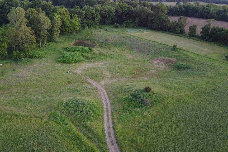 Aerial view of the property