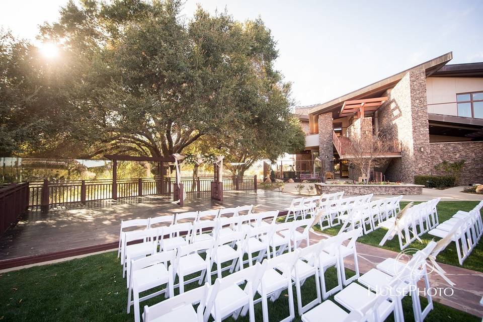 Ceremony space with chairs